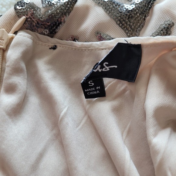 Lulus Womens sz Small Sequin Bodycon Dress - Shine on Me Nude NWOT - Picture 13 of 13